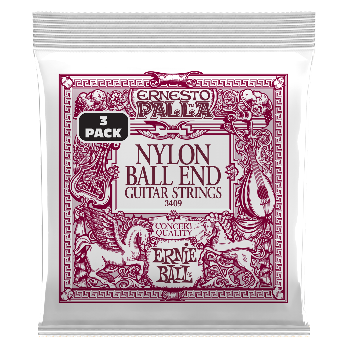 Ernie Ball Ernesto Palla clear and Nylon Classical Guitar Strings 3-Pack