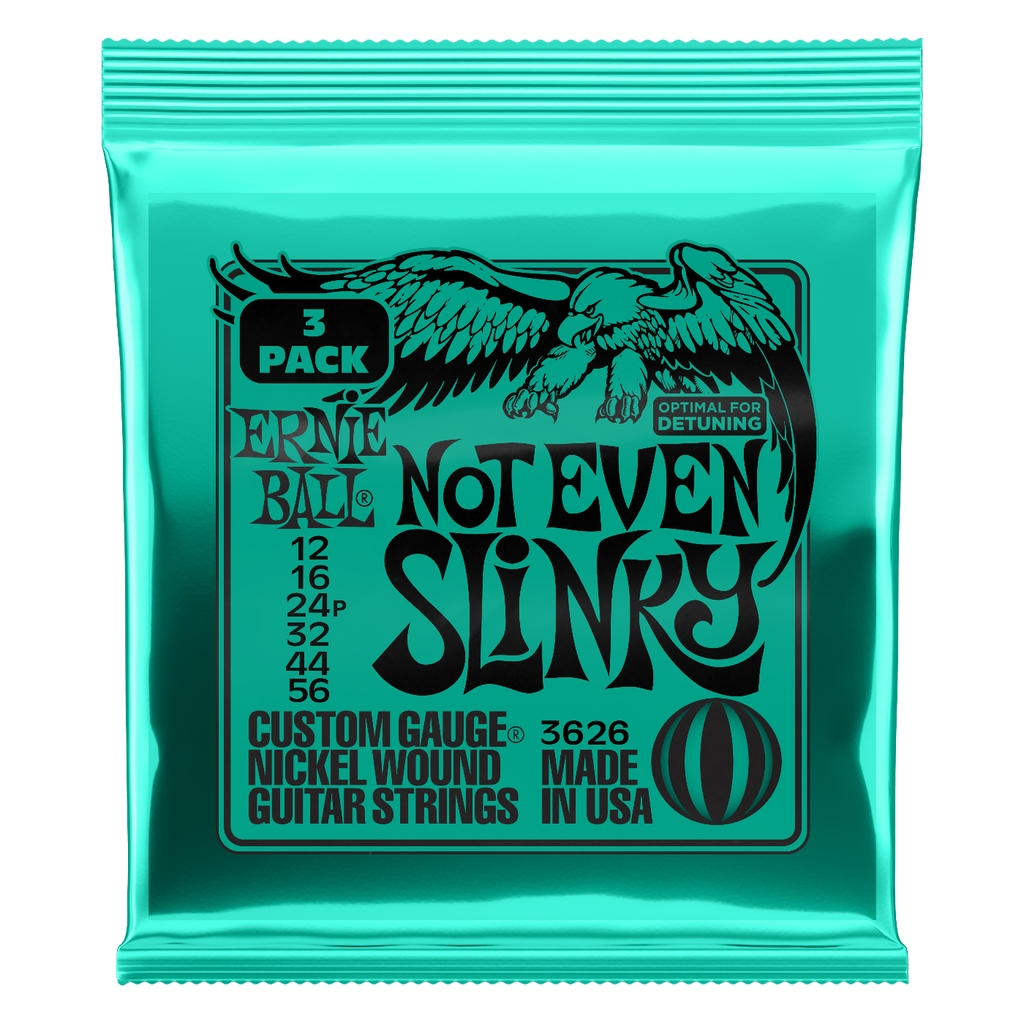 Ernie Ball Not Even Slinky Electric Guitar Strings 3-Pack 12-56