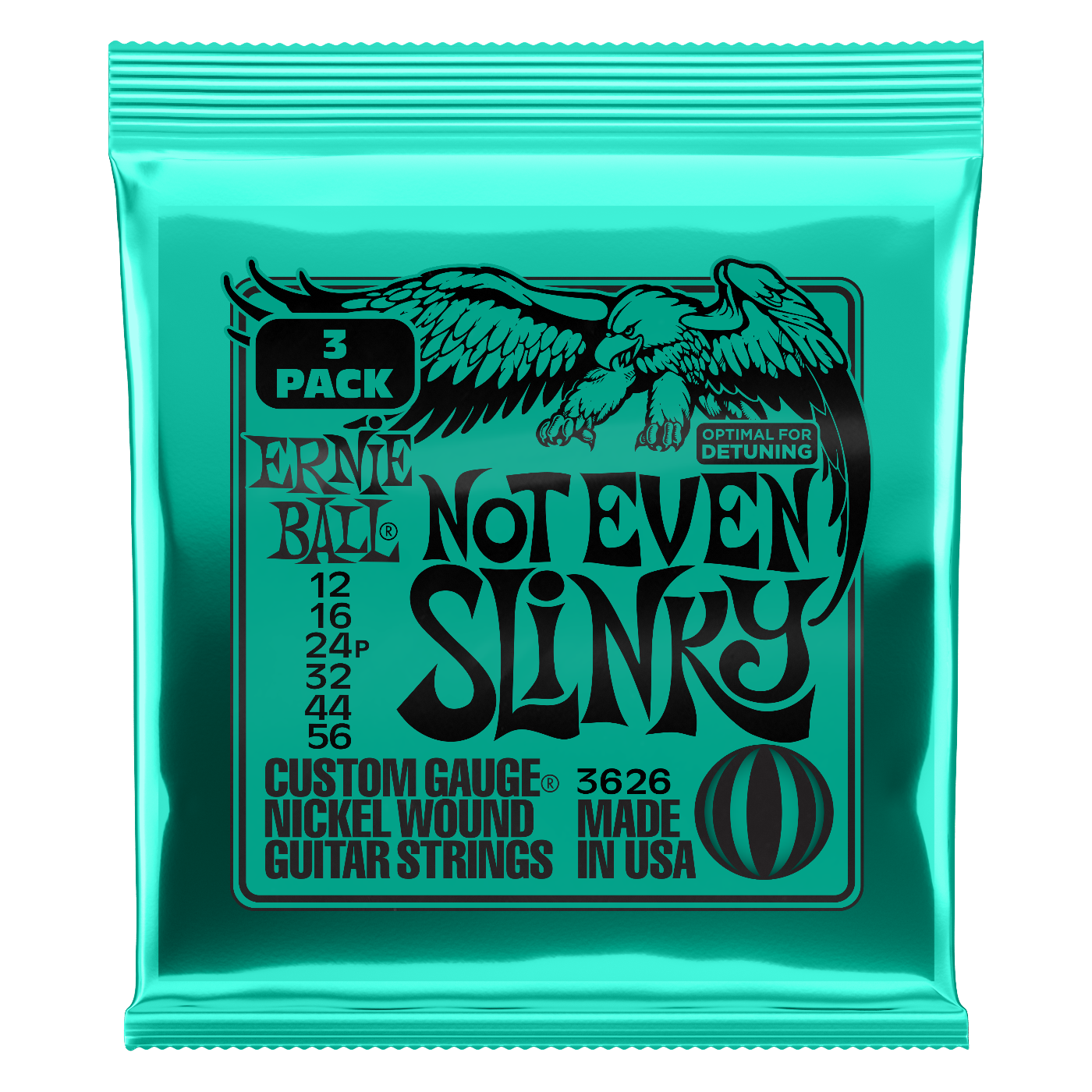 Ernie Ball Not Even Slinky Electric Guitar Strings 3-Pack 12-56