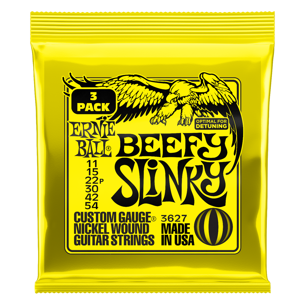 Ernie Ball Beefy Slinky Electric Guitar Strings 3-Pack 11-54
