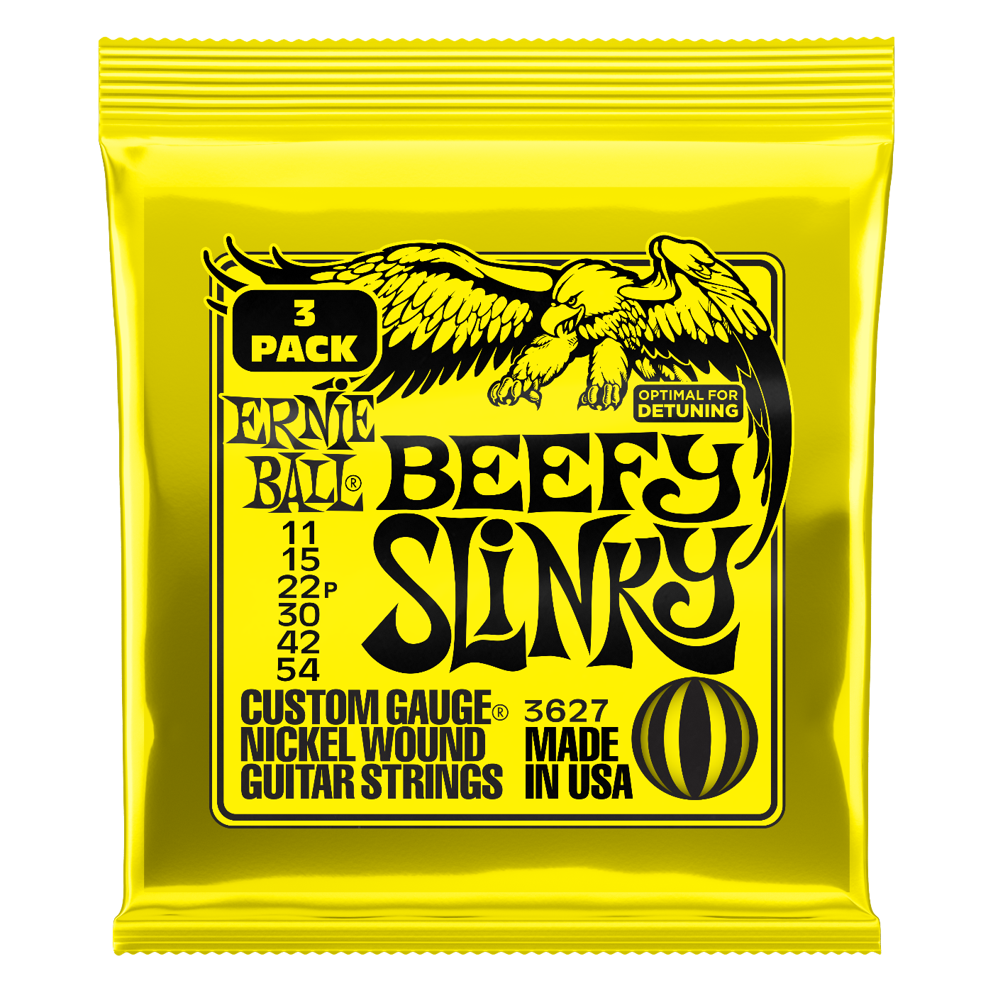 Ernie Ball Beefy Slinky Electric Guitar Strings 3-Pack 11-54