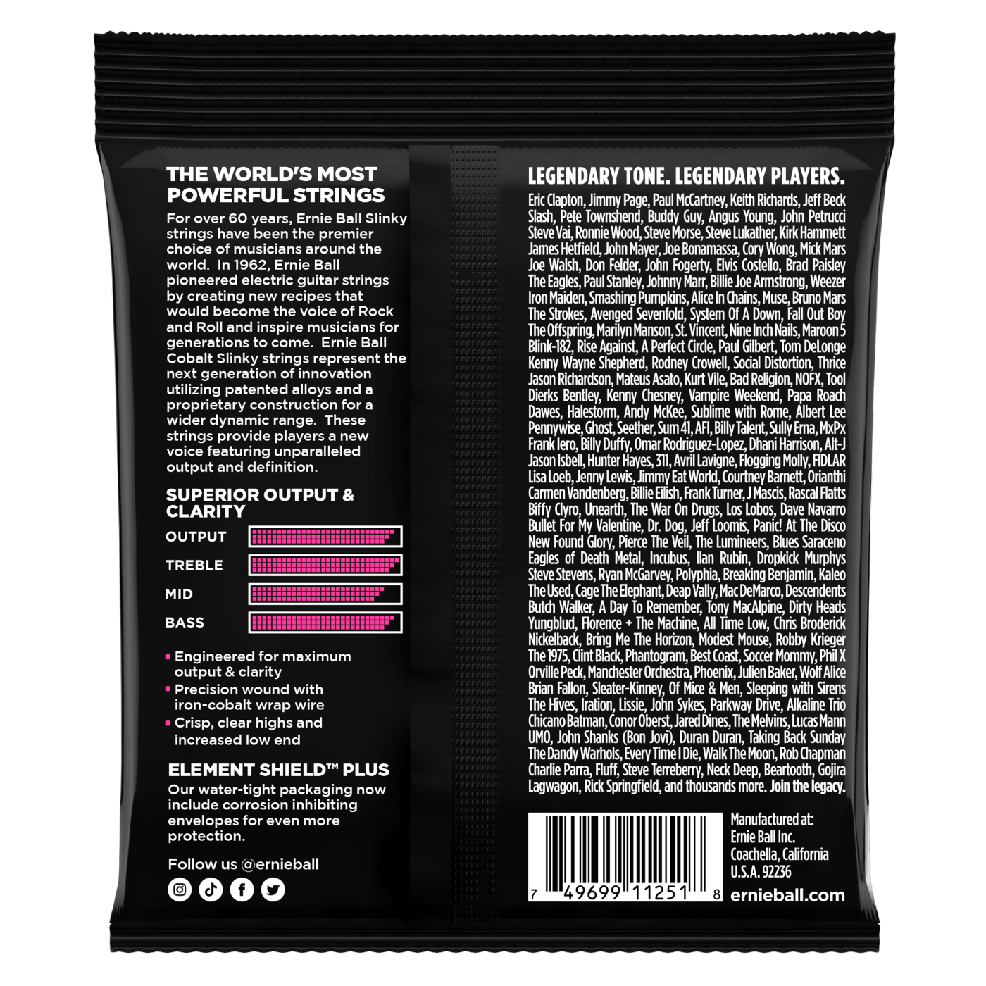 Ernie Ball Super Slinky Cobalt Electric Guitar Strings 3-Pack 9-42