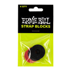 Ernie Ball Guitar Strap Blocks 4-Pack - Black and Red