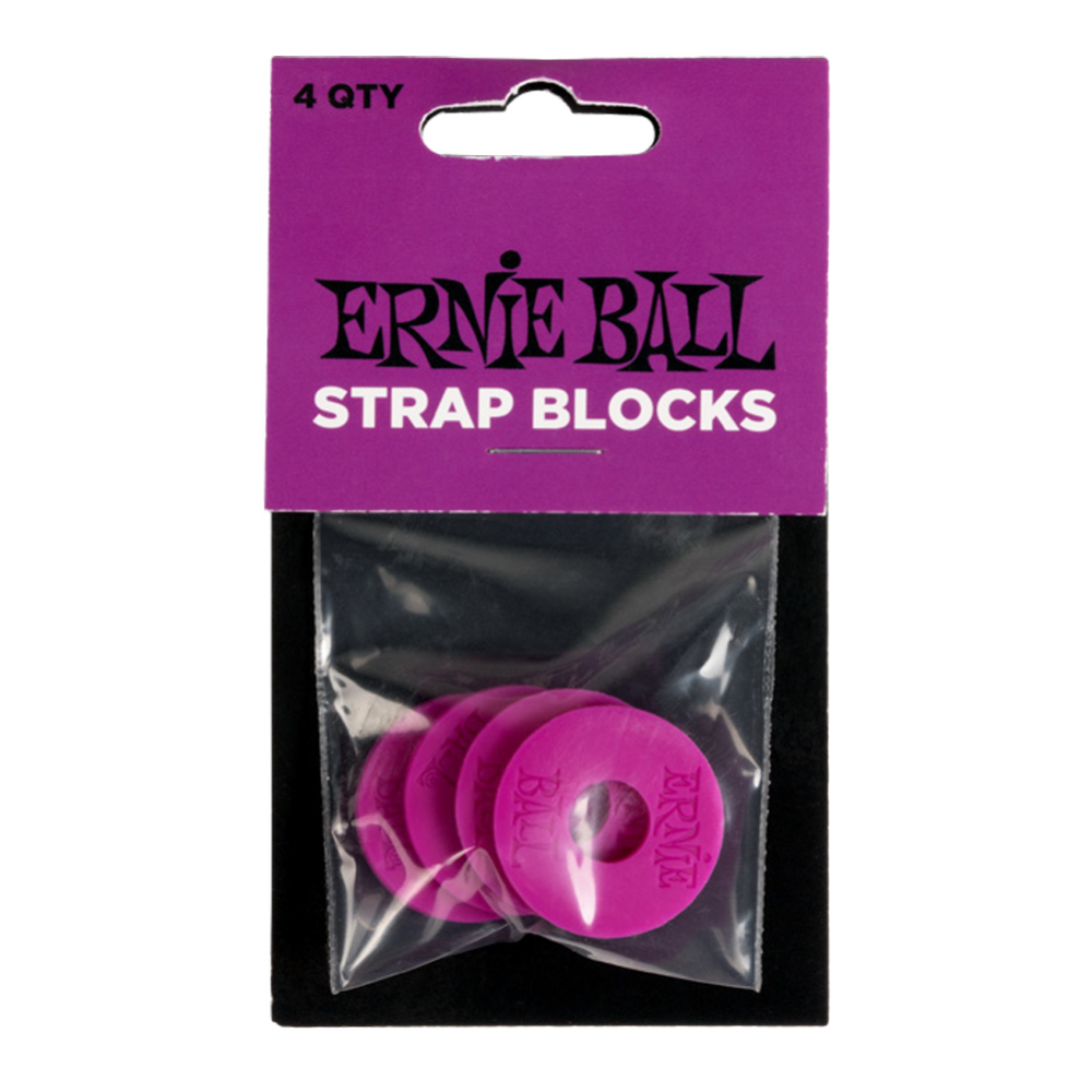 Ernie Ball Guitar Strap Blocks in Purple - 4-Pack