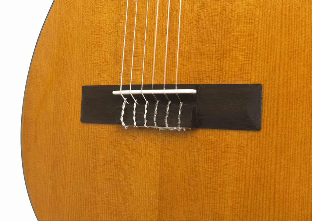 Epiphone E1 Classical Guitar in antique natural finish, showing the body, fretboard, and nylon strings.