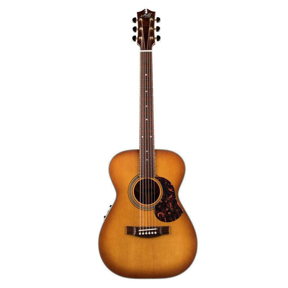 Maton EBG808 Nashville acoustic electric guitar with a natural wood finish and classic body shape, featuring a cutaway design.
