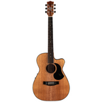 Maton EBW808C Blackwood 808 acoustic electric guitar showing a close-up of the body and soundhole with natural wood finish.