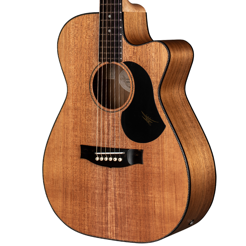 Maton EBW808C Blackwood 808 acoustic electric guitar with a natural wood finish and cutaway body, showcasing its elegant design.