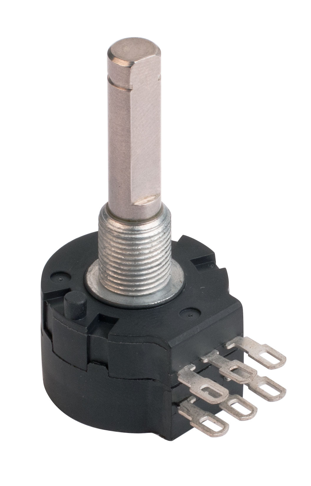 Dunlop GDVP3 dual gang volume pedal pot for guitar effects accessories, showing the component with metal casing and connection terminals.