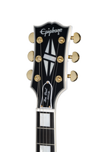 Epiphone Inspired By Gibson Les Paul Custom electric guitar in Alpine White with dual humbuckers and gold hardware.