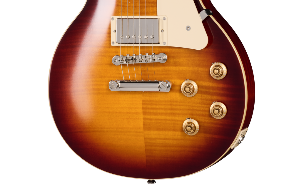 Epiphone 1959 Les Paul Standard electric guitar in Washed Bourbon Burst with sunburst finish and classic Les Paul shape.