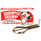 Snoopy's Jaw Harp by AMS, a novelty gift item featuring a Snoopy character design on a metal jaw harp instrument.