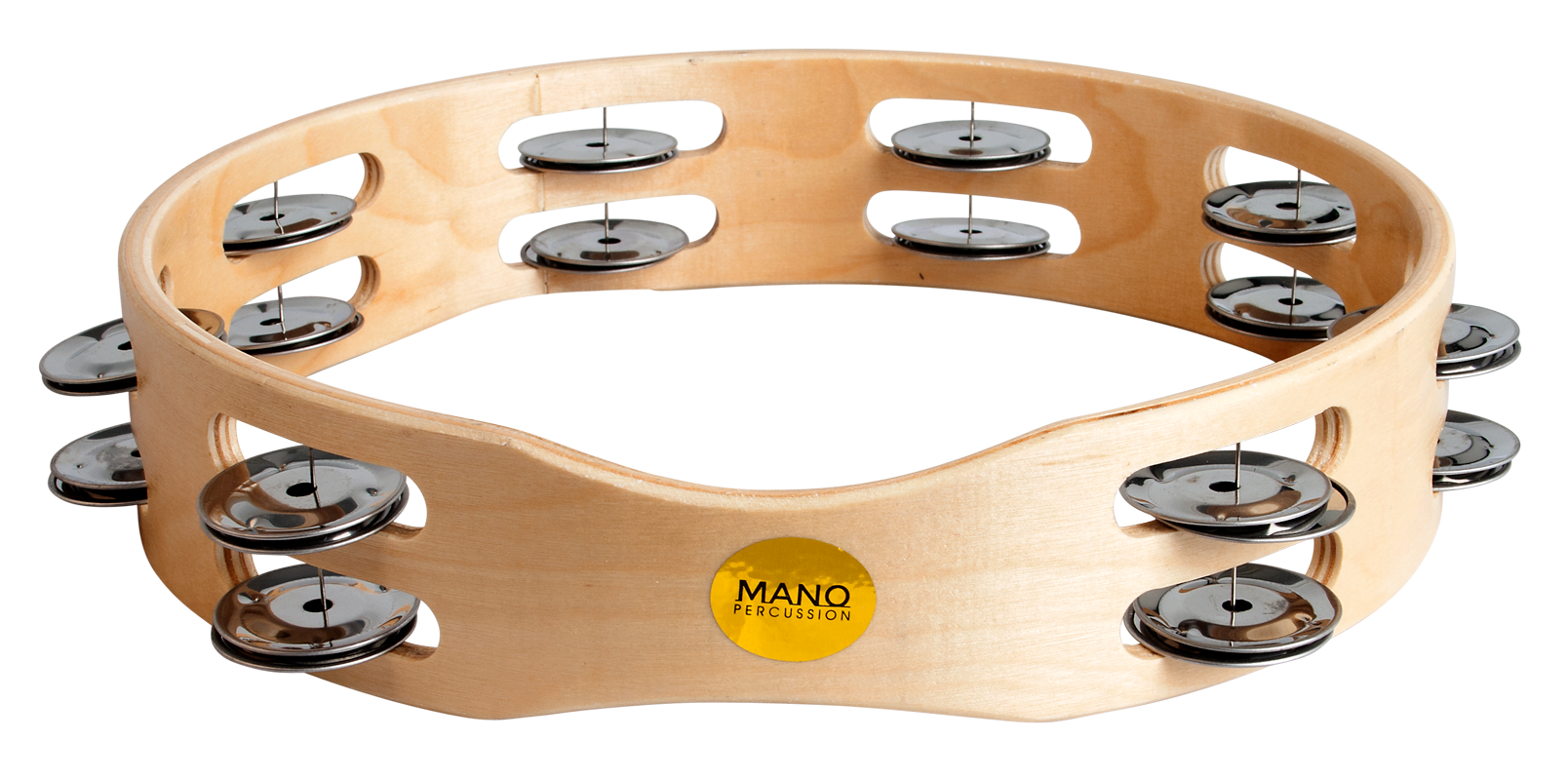 Mano Percussion 10inch Wood Rim 16 Pairs of Jingles Double Row