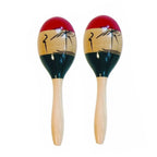 Mano Percussion 10inch Wooden Maracas - Tropical Theme