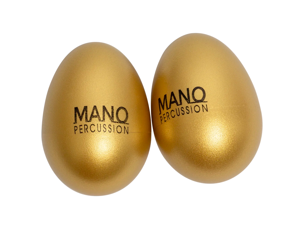 Mano Percussion EDP05G gold egg shaker, hand percussion accessory with a shiny gold finish, ideal for rhythm and musical performance.