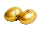 Mano Percussion EDP05G gold egg shaker for hand percussion, showing side view with shiny gold finish and compact design