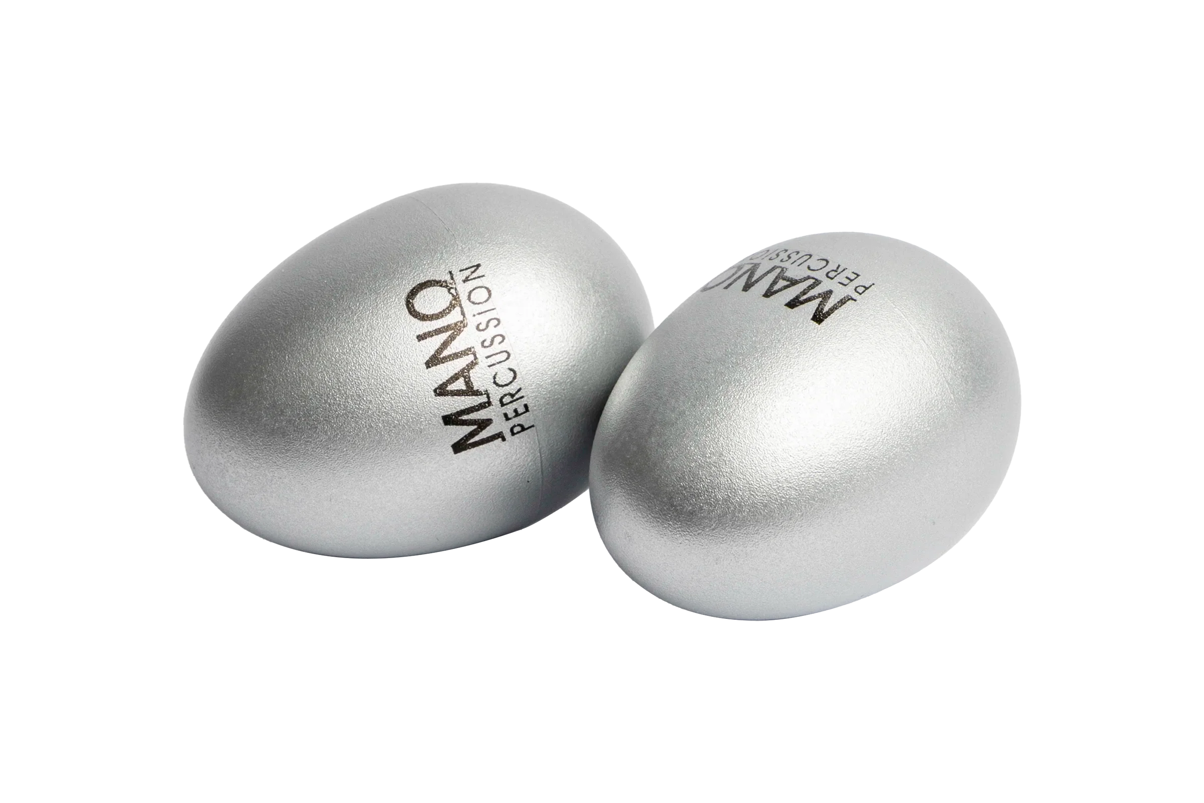 Silver Mano Percussion EDP05SL egg shaker, a small hand percussion instrument with a smooth, shiny surface.