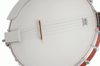 Epiphone MB100 5-string open-back banjo with vintage satin brown finish, showcasing its folk and bluegrass instrument design.