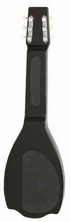 Black Epiphone Electar Inspired 1939 Century lap steel guitar with padded gig bag, ideal for folk and bluegrass music.
