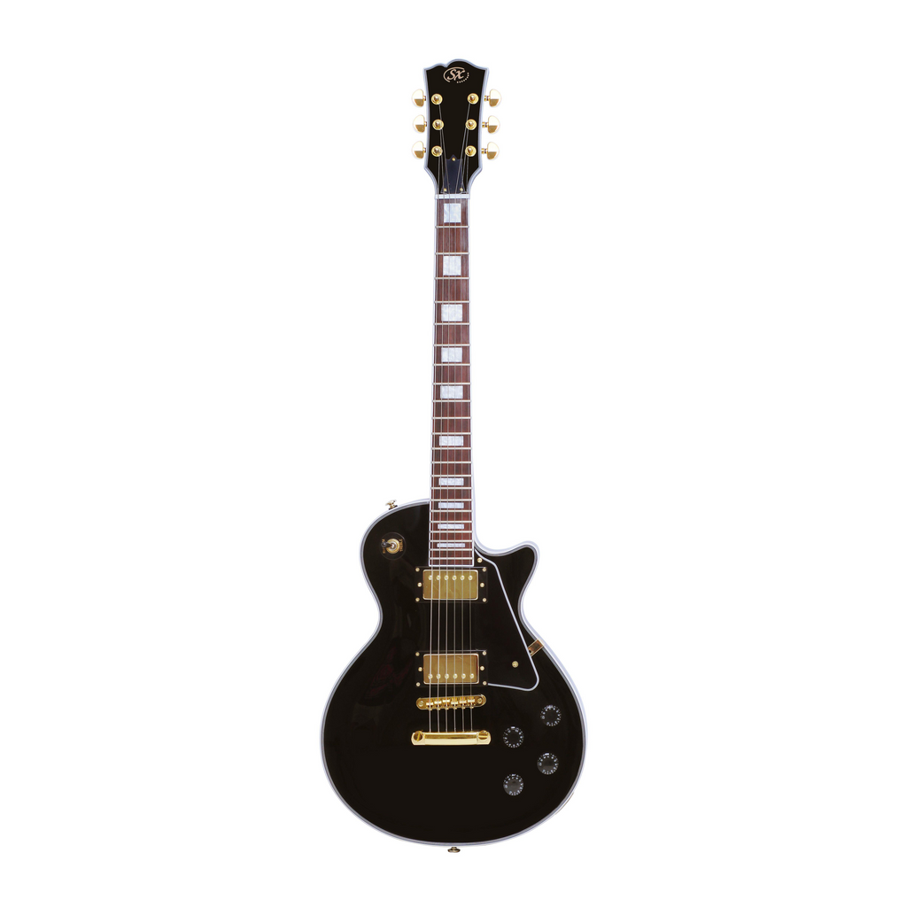 SX EH3BK Deluxe Les Paul Style Electric Guitar in Black