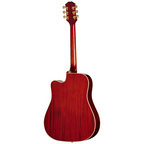Epiphone Hummingbird Standard EC acoustic guitar in cherry sunburst finish, showcasing its body, pickguard, and neck details.