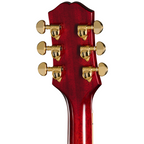 Epiphone Hummingbird Standard EC acoustic guitar in cherry sunburst finish, showcasing its carved top and decorative pickguard.