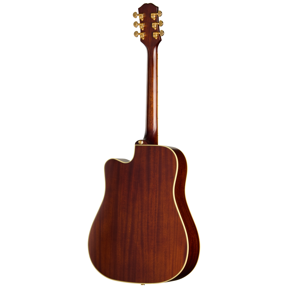 Epiphone Hummingbird Standard EC acoustic guitar with natural finish, showing the body and soundhole of this stylish electric-acoustic model.
