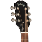 Epiphone J45 Standard acoustic guitar with vintage sunburst finish, left-handed, showcasing its body and rosewood fingerboard.