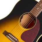 Epiphone J45 Standard Vintage Sunburst acoustic guitar with a sunburst finish and classic body shape, showcasing the guitar's front view.