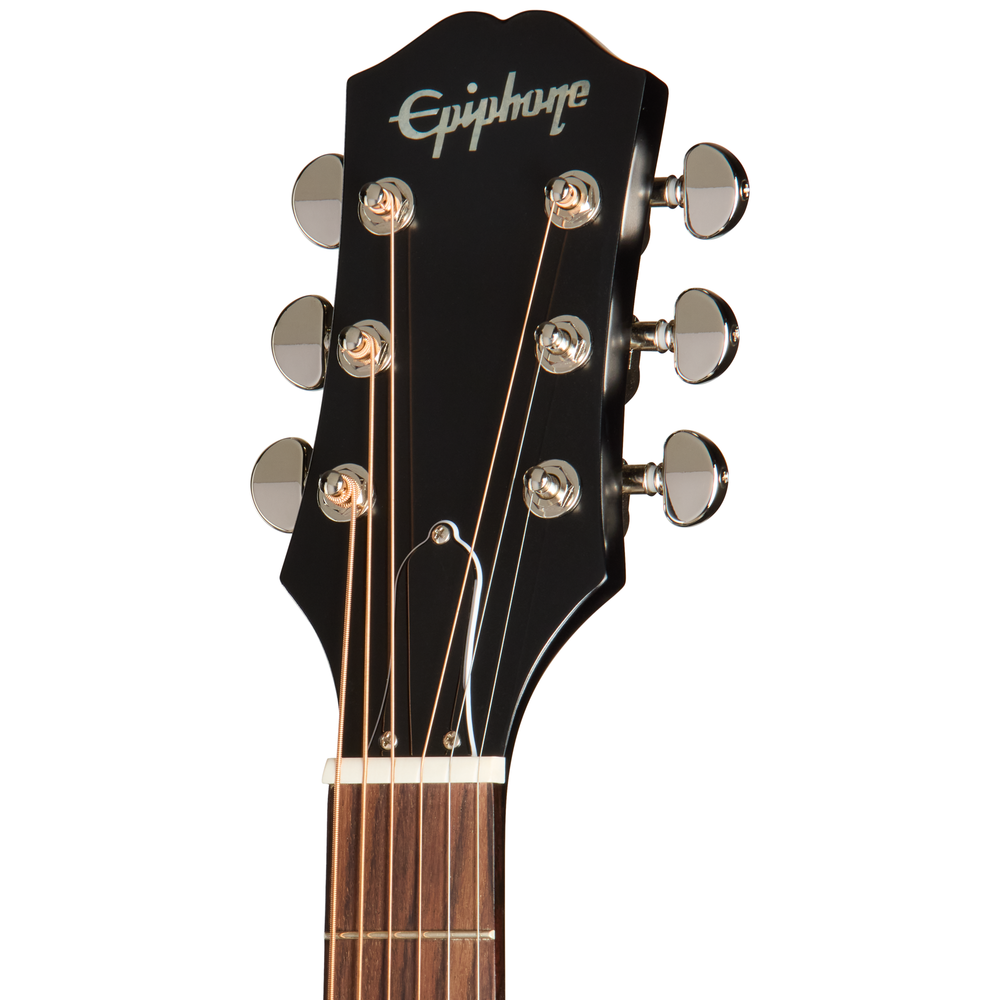 Epiphone J45 Standard acoustic guitar in vintage sunburst finish, showcasing its body, soundhole, and detailed craftsmanship.