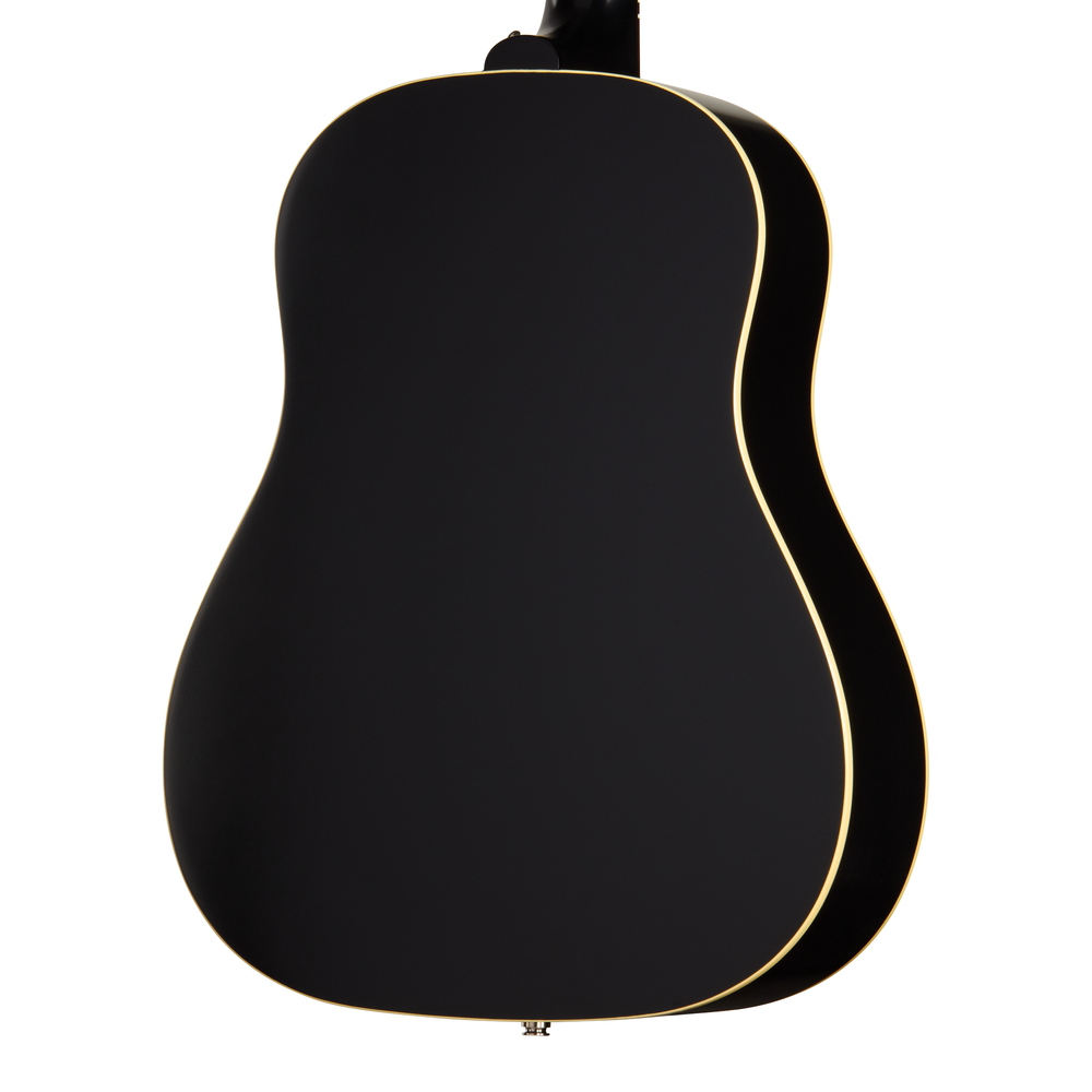 Epiphone J45 Standard acoustic guitar with vintage sunburst finish, showcasing its body, soundhole, and neck in natural lighting.
