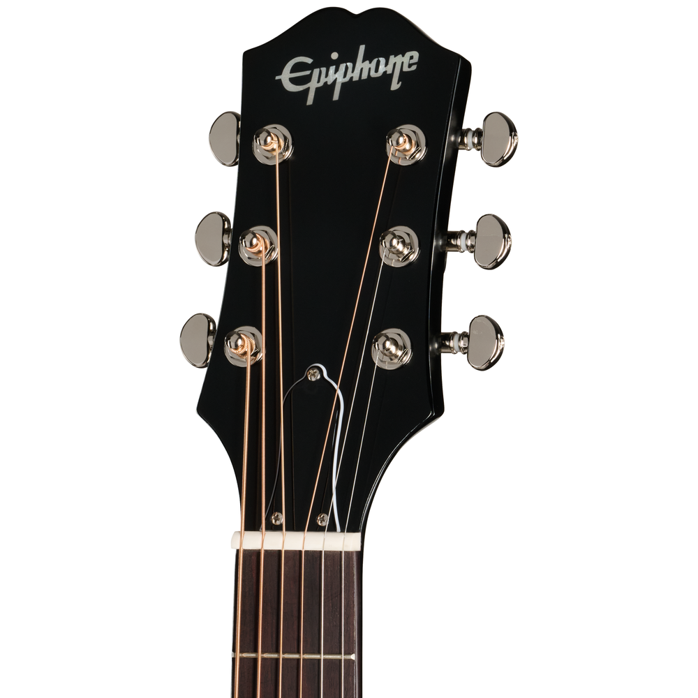 Epiphone L00 Standard acoustic guitar in vintage sunburst finish, showcasing a classic dreadnought body and spruce top.