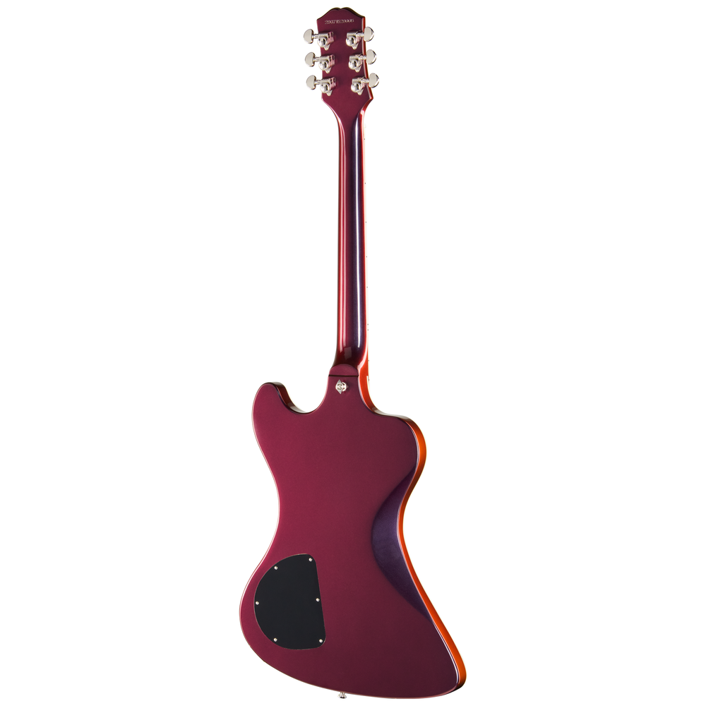 Epiphone Futura RD Custom electric guitar in Midnight Ember Shift finish, showing the sleek body and modern design.