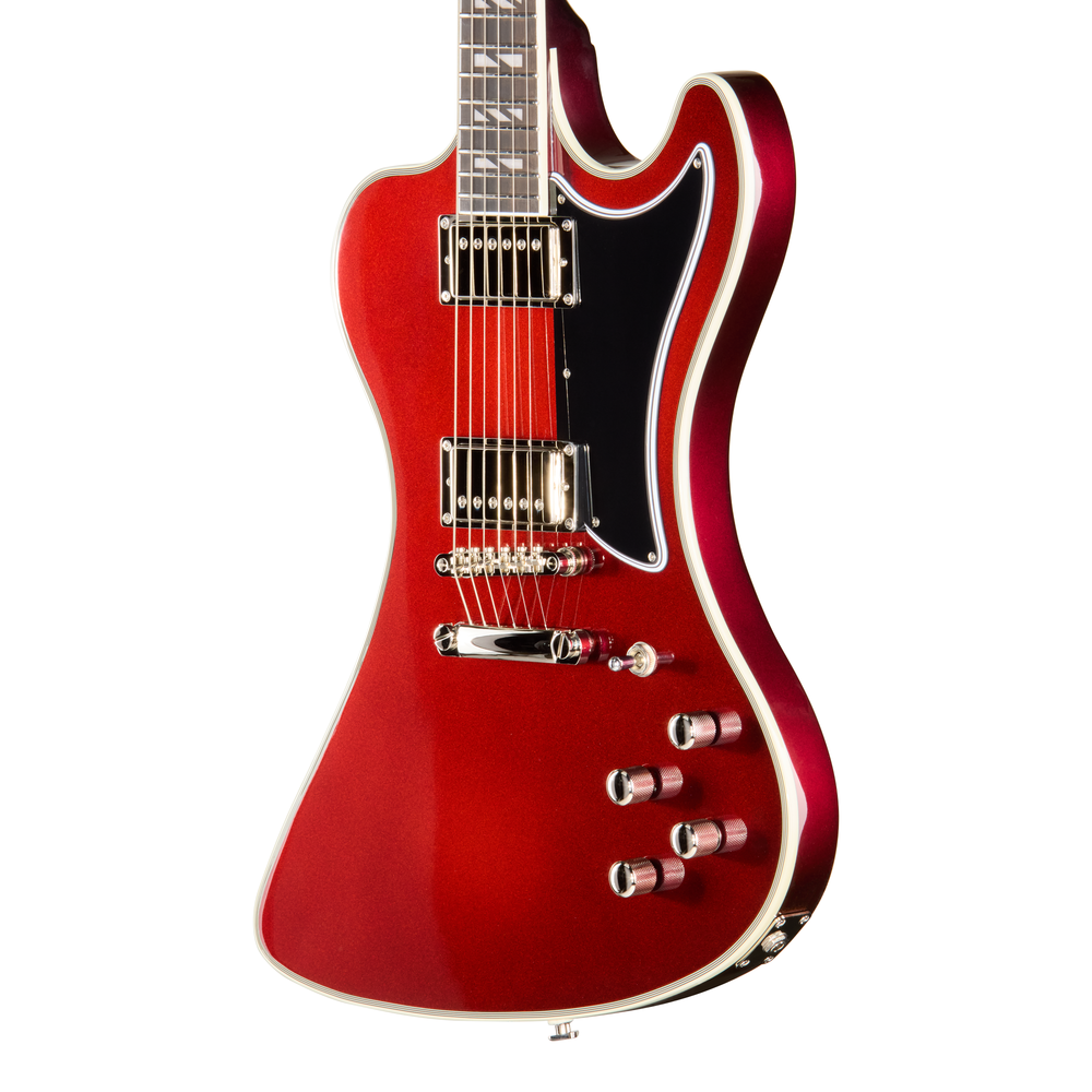 Epiphone Futura RD Custom electric guitar in Midnight Ember Shift finish with sleek body and dual humbucker pickups.