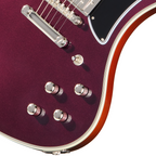 Epiphone Futura RD Custom electric guitar in Midnight Ember Shift finish, showcasing its sleek body and distinctive design.