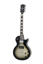Electric guitar by EPIPHONE, Adam Jones 1979 Les Paul Custom in antique silverburst finish, showing the guitar's body and hardware details.