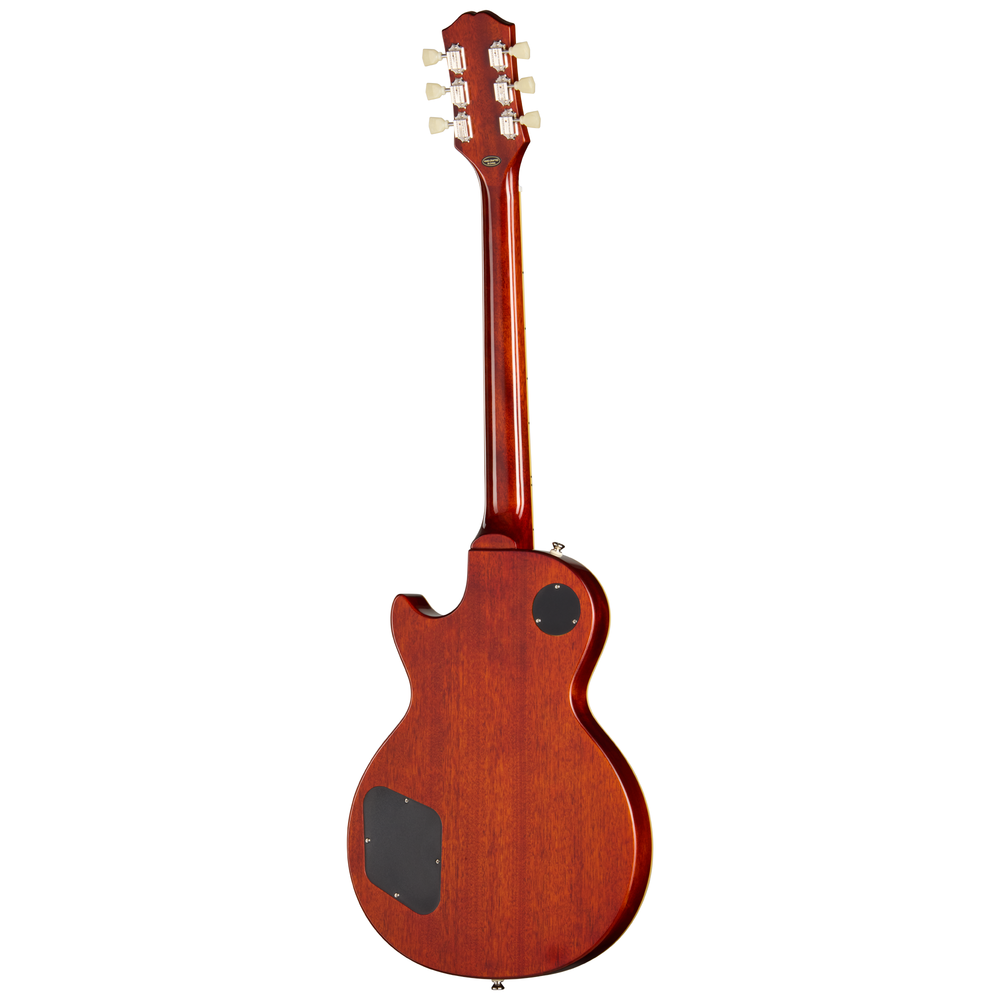 Epiphone Les Paul Standard 50s electric guitar in washed cherry sunburst finish, showcasing its classic design and wood grain details.