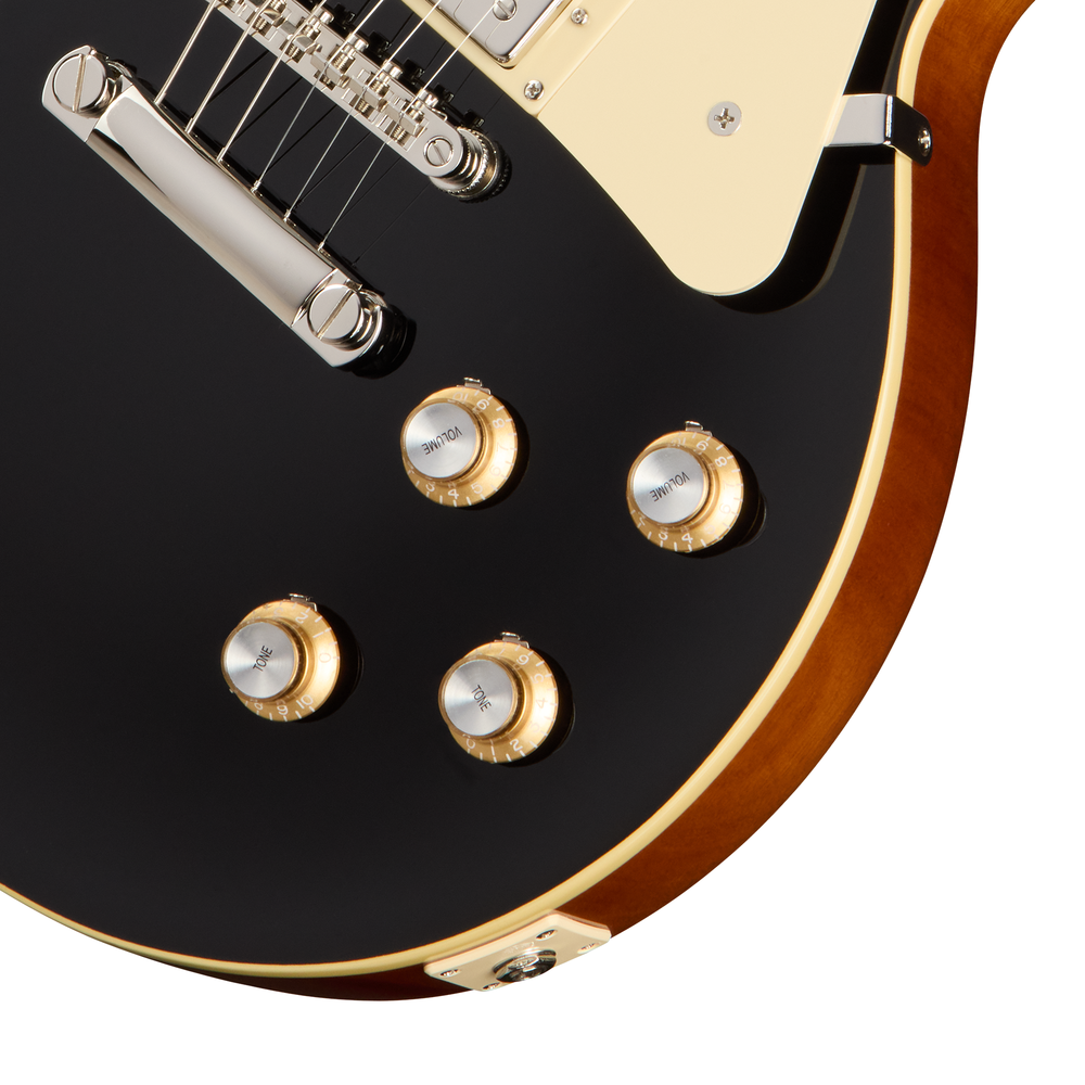 Epiphone Les Paul Standard 60s electric guitar in ebony with a solid body, humbucker pickups, and vintage-style hardware.