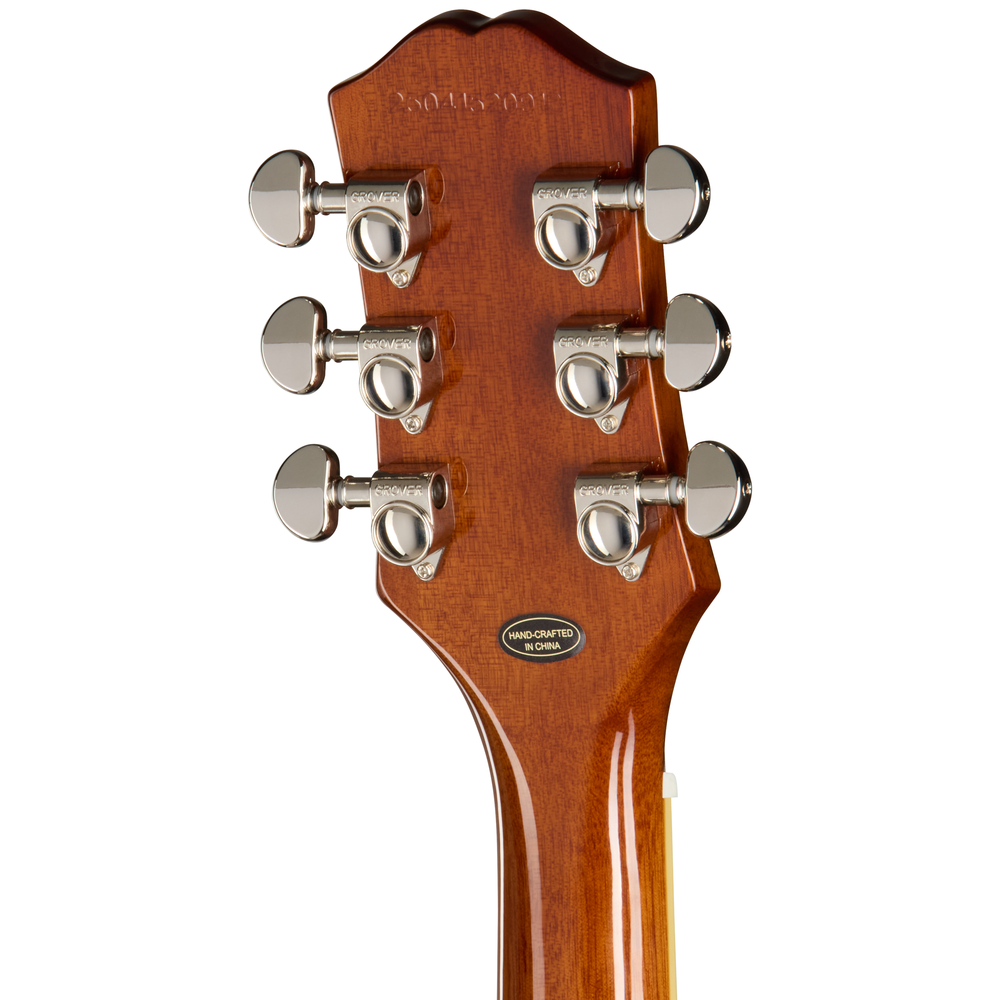 Epiphone Les Paul Standard 60s electric guitar in ebony with chrome hardware and sunburst finish, showcasing the classic solid body design.