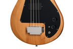 Epiphone Grabber Bass guitar in natural finish with a premium gig bag, showcasing its classic design and wooden body.