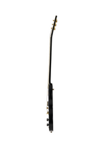 Electric guitar Epiphone SG Custom Ebony with premium gig bag, featuring sleek black finish and classic SG body shape.