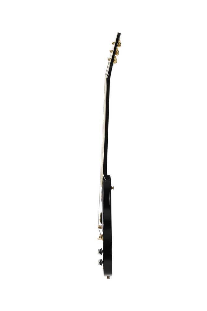 Electric guitar Epiphone SG Custom Ebony with premium gig bag, featuring sleek black finish and classic SG body shape.
