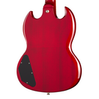 Epiphone SG Standard electric guitar in cherry with double-cutaway body, chrome hardware, and humbucking pickups.
