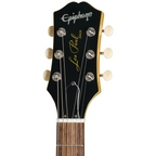 Epiphone Les Paul Junior electric guitar in TV yellow with a solid body and vintage-style pickups.
