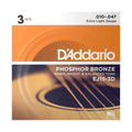 D'addario EJ15 3-D set Acoustic Guitar Strings 10-47 Phosphor Br