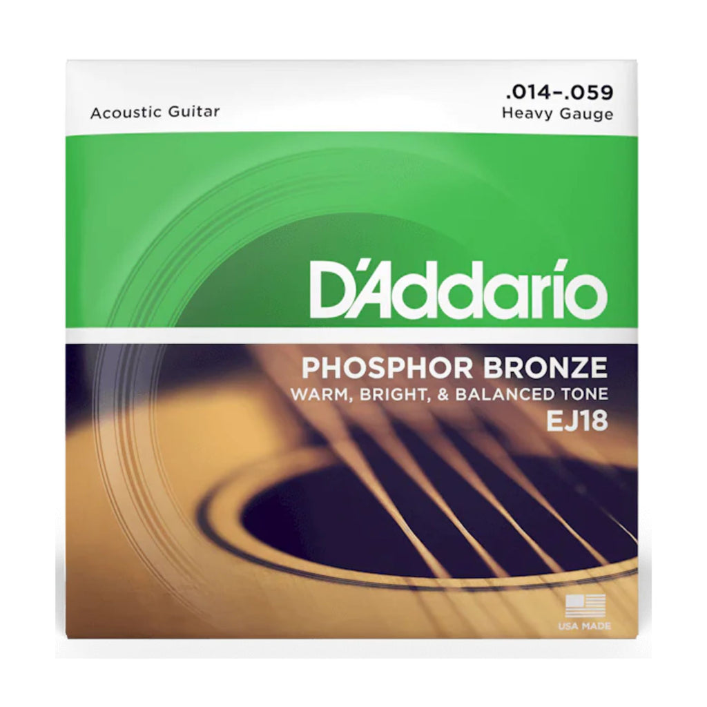 DAddario EJ18 Phosphor Bronze Acoustic Guitar Strings - Heavy 14-59