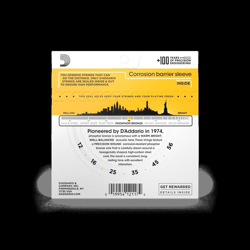 DAddario EJ19 Phosphor Bronze Acoustic Guitar Strings - Bluegrass 12-56