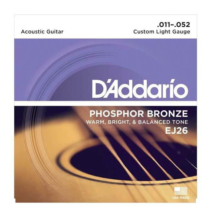 D'Addario EJ26 Acoustic Guitar Strings 11-52 Phosphor Custom Light