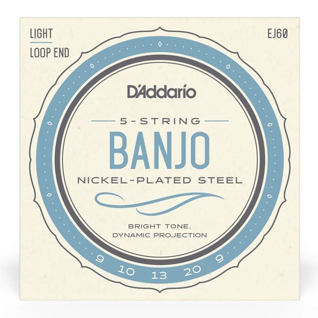 D'Addario EJ60 5-String Banjo Strings - Nickel Light - 9-20