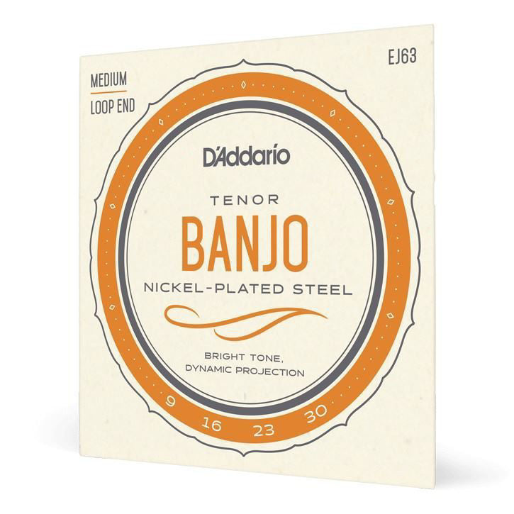 D'Addario EJ63 4-String Tenor Banjo Strings - Nickel Medium - 9-30
